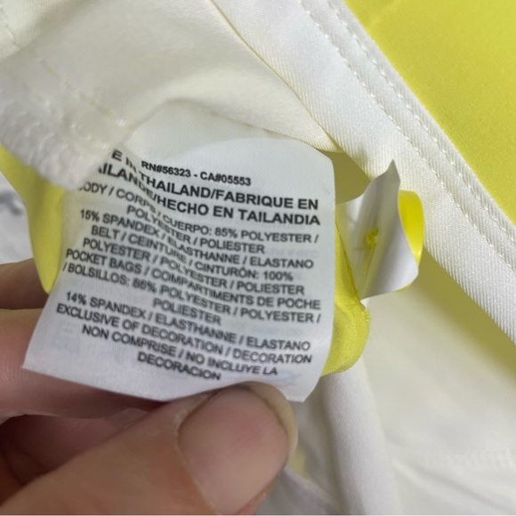Nike Golf Tour Performance Convertible Golf Skirt Skort Shorts Yellow White 6 - Picture 15 of 15